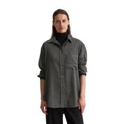 Langarmbluse MARC O'POLO "aus gestreiftem Baumwoll-Satin", Damen, Gr. 36, bunt (dunkelgrau), Obermaterial: 100% Baumwolle, gestreift, relaxed fit normal, Manschette, Blusen (66886159-36) dunkelgrau