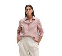 Langarmbluse MARC O'POLO "aus gestreifter Papertouch-Popeline", Damen, Gr. 34, rosa (medium pink), Obermaterial: 100% Baumwolle, gestreift, regular fit normal, Manschette, Blusen (44501313-34) medium