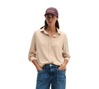 Langarmbluse MARC O'POLO "aus hochwertigem Material-Mix", Damen, Gr. M, natural, Obermaterial: 67% Lyocell, 33% Baumwolle, unifarben, oversize normal, Manschette, Blusen (20874635-M) natural