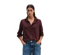 Langarmbluse MARC O'POLO "aus hochwertigem Material-Mix", Damen, Gr. XS, schwarz cherry, Obermaterial: 67% Lyocell, 33% Baumwolle, unifarben, oversize normal, Manschette, Blusen (71975447-XS) schwarz 
