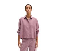 Langarmbluse MARC O'POLO "aus LENZING™ ECOVERO™", Damen, Gr. 42, lila (medium pink), Obermaterial: 83% Viskose, 17% Polyamid, unifarben, regular fit normal, normaler Saum, Blusen (15548610-42) medium