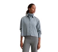 Langarmbluse MARC O'POLO "aus LENZING™ ECOVERO™", Damen, Gr. 46, medium blau, Obermaterial: 83% Viskose, 17% Polyamid, gestreift, regular fit bauchfrei, Manschette, Blusen (38556667-46) medium blau