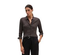 Langarmbluse MARC O'POLO "aus LENZING™ ECOVERO™", Damen, Gr. S, braun (medium grau), Obermaterial: 95% Viskose, 5% Elasthan, bedruckt, Basic, regular fit normal, normaler Saum, Blusen (36527536-S) med