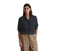 Langarmbluse MARC O'POLO "aus LENZING™ ECOVERO™ Viskose-Twill", Damen, Gr. 32, blau (deep night blau), Obermaterial: 100% Viskose, unifarben, regular fit normal, Manschette, Blusen (97254001-32) deep 