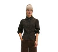 Langarmbluse MARC O'POLO "aus Organic Cotton", Damen, Gr. 38, braun (burnt coffee), Obermaterial: 100% Baumwolle, unifarben, regular fit normal, Manschette, Blusen (17192101-38) burnt coffee