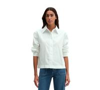 Langarmbluse MARC O'POLO "aus Organic Cotton", Damen, Gr. 42, weiß, Obermaterial: 100% Baumwolle, unifarben, regular fit bauchfrei, Manschette, Blusen (25945040-42) weiß