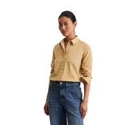 Langarmbluse MARC O'POLO "aus Organic Cotton-Lyocell-Mix", Damen, Gr. 34, salted caramel, Obermaterial: 78% Baumwolle, 22% Lyocell, unifarben, Basic, regular fit normal, Manschette, Blusen (89996612-3