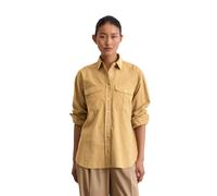 Langarmbluse MARC O'POLO "aus Organic-Cotton-Lyocell-Mix", Damen, Gr. 42, beige (salted caramel), Obermaterial: 79% Baumwolle, 21% Lyocell, unifarben, loose fit normal, Manschette, Blusen (77741734-42