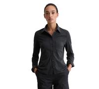 Langarmbluse MARC O'POLO "aus Organic-Cotton-Stretch", Damen, Gr. S, schwarz (deep night blau), Obermaterial: 96% Baumwolle, 4% Elasthan, unifarben, regular fit normal, Blusen (25550206-S) deep night