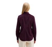 Langarmbluse MARC O'POLO "aus Organic-Cotton-Viskose-Mix", Damen, Gr. 32, pure plum, Obermaterial: 79% Baumwolle, 21% Lyocell, unifarben, slim fit normal, Doppelmanschette, Blusen (83199541-32) pure p