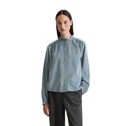 Langarmbluse MARC O'POLO "aus Organic-Cotton-Viskose-Mix", Damen, Gr. 42, slate blau, Obermaterial: 79% Baumwolle, 21% Lyocell, unifarben, loose fit normal, Manschette, Blusen (59695334-42) slate blau