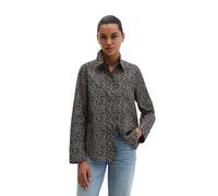 Langarmbluse MARC O'POLO "aus Papertouch-Popeline", Damen, Gr. 44, dunkelblau, Obermaterial: 100% Baumwolle, bedruckt, regular fit normal, Manschette, Blusen (85160121-44) dunkelblau