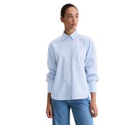 Langarmbluse MARC O'POLO "aus Premium-Baumwoll-Popeline", Damen, Gr. 32, bright blau, Obermaterial: 100% Baumwolle, gestreift, loose fit normal, Manschette, Blusen (66427522-32) bright blau