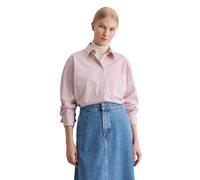 Langarmbluse MARC O'POLO "aus Premium-Baumwoll-Popeline", Damen, Gr. 44, medium rot, Obermaterial: 100% Baumwolle, gestreift, oversize normal, Manschette, Blusen (12208409-44) medium rot