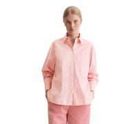 Langarmbluse MARC O'POLO "aus Premium-Baumwoll-Popeline", Damen, Gr. 46, medium pink, Obermaterial: 100% Baumwolle, gestreift, oversize normal, Manschette, Blusen (86645156-46) medium pink