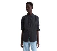 Langarmbluse MARC O'POLO "aus softem Baumwoll-Satin", Damen, Gr. 32, deep night blau, Obermaterial: 100% Baumwolle, unifarben, relaxed fit normal, Manschette, Blusen (52779746-32) deep night blau