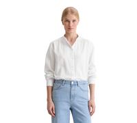 Langarmbluse MARC O'POLO "aus softem Baumwoll-Satin", Damen, Gr. 46, weiß, Obermaterial: 100% Baumwolle, unifarben, loose fit normal, Manschette, Blusen (74566736-46) weiß