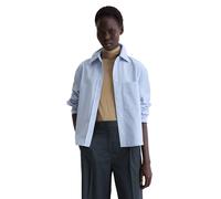 Langarmbluse MARC O'POLO "aus softem Baumwolle-Lyocell-Mix", Damen, Gr. 38, soft sea, Obermaterial: 78% Baumwolle, 22% Lyocell, unifarben, relaxed fit normal, Doppelmanschette, Blusen (31427666-38) so