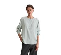 Langarmbluse MARC O'POLO "aus TENCEL™ Lyocell", Damen, Gr. 34, silber (silbery blau), Obermaterial: 100% Lyocell, unifarben, gerade normal, Rückenausschnitt, Manschette, Blusen (82378802-34) silbery b