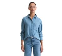 Langarmbluse MARC O'POLO "aus TENCEL™ Lyocell", Damen, Gr. 46, medium blau, Obermaterial: 100% Lyocell, unifarben, regular fit normal, Doppelmanschette, Blusen (35344306-46) medium blau