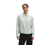 Langarmbluse MARC O'POLO "aus TENCEL™ Modal-Mix", Damen, Gr. 40, weiß (frosty blau), Obermaterial: 82% Modal, 18% Polyamid, gestreift, regular fit bauchfrei, Manschette, Blusen (36833906-40) frosty bl