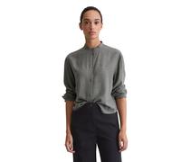 Langarmbluse MARC O'POLO "aus Viskose-Twill", Damen, Gr. 32, warm granite melange, Obermaterial: 100% Viskose, unifarben, regular fit bauchfrei, Doppelmanschette, Blusen (62567842-32) warm granite mel