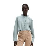 Langarmbluse MARC O'POLO "aus weichem Baumwollsatin", Damen, Gr. 38, glacial blau, Obermaterial: 100% Baumwolle, unifarben, regular fit normal, Manschette, Blusen (55688740-38) glacial blau