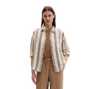 Langarmbluse MARC O'POLO "aus weicher Ramiefaser", Damen, Gr. 42, light braun, Obermaterial: 100% Ramie, bedruckt, regular fit, normaler Saum, Blusen (61217356-42) light braun
