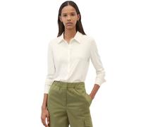 Blusenshirt MARC O'POLO "aus LENZING™ ECOVERO™", Damen, Gr. S, weiß (sanftes weiß), Obermaterial: 94% Viskose, 6% Elasthan, unifarben, regular fit, Bündchen, Shirts (45844237-S) sanftes weiß