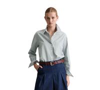 Langarmbluse MARC O'POLO DENIM "aus Baumwoll-Dobby", Damen, Gr. L, grün (light grün), Obermaterial: 100% Baumwolle, gestreift, relaxed fit normal, Manschette, Blusen (66963658-L) light grün