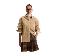Langarmbluse MARC O'POLO DENIM "aus Baumwoll-Stretch", Damen, Gr. M, beige (sandpaper), Obermaterial: 98% Baumwolle, 2% Elasthan, unifarben, relaxed fit normal, normaler Saum, Blusen (48879947-M) sand