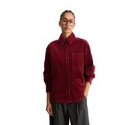 Langarmbluse MARC O'POLO DENIM "aus Baumwoll-Stretch", Damen, Gr. XS, rot (deep burgundy), Obermaterial: 98% Baumwolle, 2% Elasthan, unifarben, relaxed fit normal, normaler Saum, Blusen (91464716-XS) 