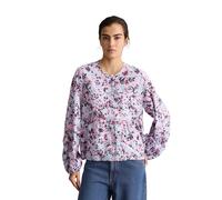 Langarmbluse MARC O'POLO DENIM "aus bedrucktem Viskose-Mix", Damen, Gr. S, rosa (light blau), Obermaterial: 73% Viskose, 27% Baumwolle, bedruckt, relaxed fit normal, elastischer Bund, Blusen (77038050
