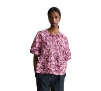 Langarmbluse MARC O'POLO DENIM "aus bedrucktem Viskose-Mix", Damen, Gr. XS, rosa (medium pink), Obermaterial: 73% Viskose, 27% Baumwolle, bedruckt, relaxed fit normal, elastischer Bund, Blusen (955839