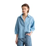 Langarmbluse MARC O'POLO DENIM "aus Leinen-Baumwolle-Mix", Damen, Gr. L, light blau, Obermaterial: 56% Leinen, 44% Baumwolle, unifarben, relaxed fit normal, normaler Saum, Blusen (84088167-L) light bl