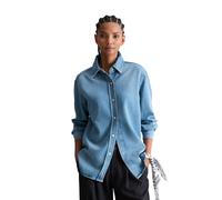 Langarmbluse MARC O'POLO DENIM "aus Lyocell-Mix ohne Stretch", Damen, Gr. L, light blau, Obermaterial: 80% Lyocell, 20% Baumwolle, unifarben, oversize normal, Manschette, Blusen (56117006-L) light bla