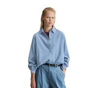 Langarmbluse MARC O'POLO DENIM "aus Organic Cotton", Damen, Gr. L, blau (fall sky), Obermaterial: 100% Baumwolle, unifarben, regular fit normal, Manschette, Blusen (57588339-L) fall sky