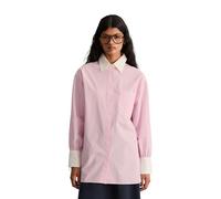 Langarmbluse MARC O'POLO DENIM "aus Papertouch Popeline", Damen, Gr. M, light pink, Obermaterial: 100% Baumwolle, gestreift, loose fit normal, Blusen (82598462-M) light pink