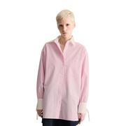 Langarmbluse MARC O'POLO DENIM "aus Papertouch Popeline", Damen, Gr. XL, light pink, Obermaterial: 100% Baumwolle, gestreift, loose fit normal, Blusen (82598462-XL) light pink