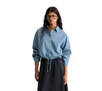 Langarmbluse MARC O'POLO DENIM "aus Papertouch-Popeline", Damen, Gr. XS, light blau, Obermaterial: 69% Baumwolle, 31% Lyocell, gestreift, oversize normal, Manschette, Blusen (98321341-XS) light blau