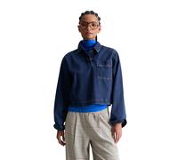 Langarmbluse MARC O'POLO DENIM "aus reiner Bio-Baumwolle", Damen, Gr. S, blau (dunkelblau), Obermaterial: 100% Baumwolle, unifarben, relaxed fit bauchfrei, normaler Saum, Blusen (35244009-S) dunkelbla