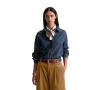 Langarmbluse MARC O'POLO DENIM "aus reiner Bio-Baumwolle", Damen, Gr. XS, blau (dunkelblau), Obermaterial: 100% Baumwolle, unifarben, regular fit normal, Manschette, Blusen (99324446-XS) dunkelblau