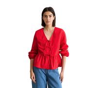 Langarmbluse MARC O'POLO DENIM "aus reiner Bio-Baumwolle", Damen, Gr. XXL, carmine rot, Obermaterial: 100% Baumwolle, unifarben, regular fit normal, Bündchen, Blusen (21632418-XXL) carmine rot