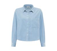 Langarmbluse MARC O'POLO DENIM, Damen, Gr. L, blau dusk, Cord, Obermaterial: 100% Baumwolle, loose fit, Manschette, Blusen, Cordbluse loose fit mit lässiger Bubble-Struktur (39059051-L) blau dusk