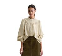 Langarmbluse MARC O'POLO DENIM "in softer Flanell-Qualität", Damen, Gr. L, sanftes weiß, Obermaterial: 100% Baumwolle, kariert, loose fit normal, Manschette, Blusen (57977853-L) sanftes weiß