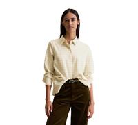 Langarmbluse MARC O'POLO DENIM "in softer Flanell-Qualität", Damen, Gr. L, sanftes weiß, Obermaterial: 100% Baumwolle, kariert, regular fit normal, Manschette, Blusen (99741301-L) sanftes weiß