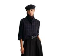 Langarmbluse MARC O'POLO DENIM "mit Falten-Detail im Rücken", Damen, Gr. XL, schwarz, Obermaterial: 100% Baumwolle, kariert, relaxed fit, Manschette, Blusen (95057308-XL) schwarz