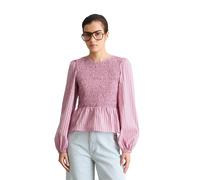 Langarmbluse MARC O'POLO DENIM "mit gesmoktem Oberteil", Damen, Gr. S, light pink, Obermaterial: 69% Baumwolle, 31% Lyocell, gestreift, slim fit bauchfrei, Manschette, Blusen (51398706-S) light pink