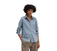 Langarmbluse MARC O'POLO, Damen, Gr. 36, blau (stormy sea), Cord, Obermaterial: 78% Baumwolle, 22% Lyocell, regular fit normal, 1-Knopf-Manschette, Blusen, regular in samtiger Cord-Qualität (23198936-