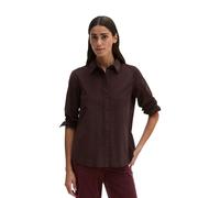 Langarmbluse MARC O'POLO "in samtiger Cord-Qualität", Damen, Gr. 46, braun (schwarz cherry), Obermaterial: 79% Baumwolle, 21% Lyocell, unifarben, regular fit normal, Manschette, Blusen (91879355-46) s